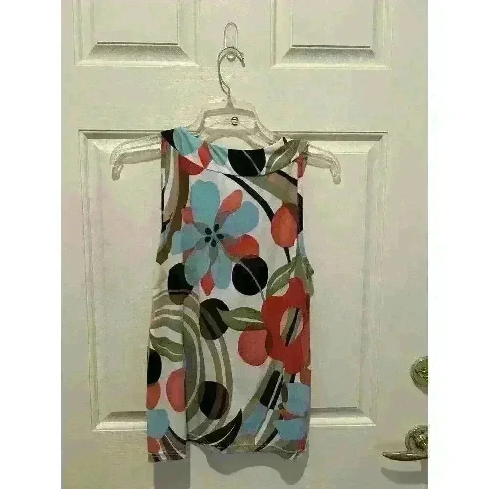 Lana Lee Women Multi Colored Career Sleeveless Top S - Picture 3 of 3